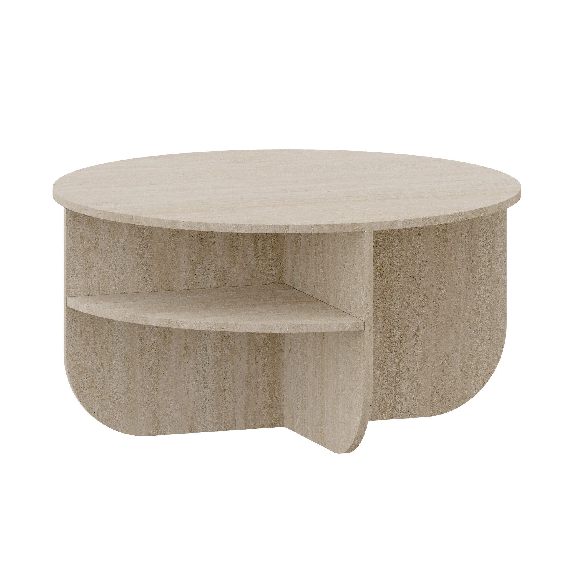 en.casa Couchtisch, »Reykhon« Ø80 x 41 cm mit Stauraum runde Tischplatte Tr günstig online kaufen