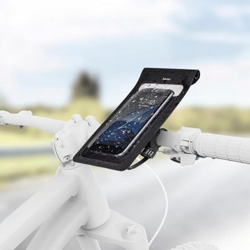 Hama Smartphone-Tasche Slim als Lenkertasche fürs Fahrrad wasserabweisend Smartphone-Halterung, (wasserabweisend,in der Tasche bedienbar,dank Kamerafenster fotografier)