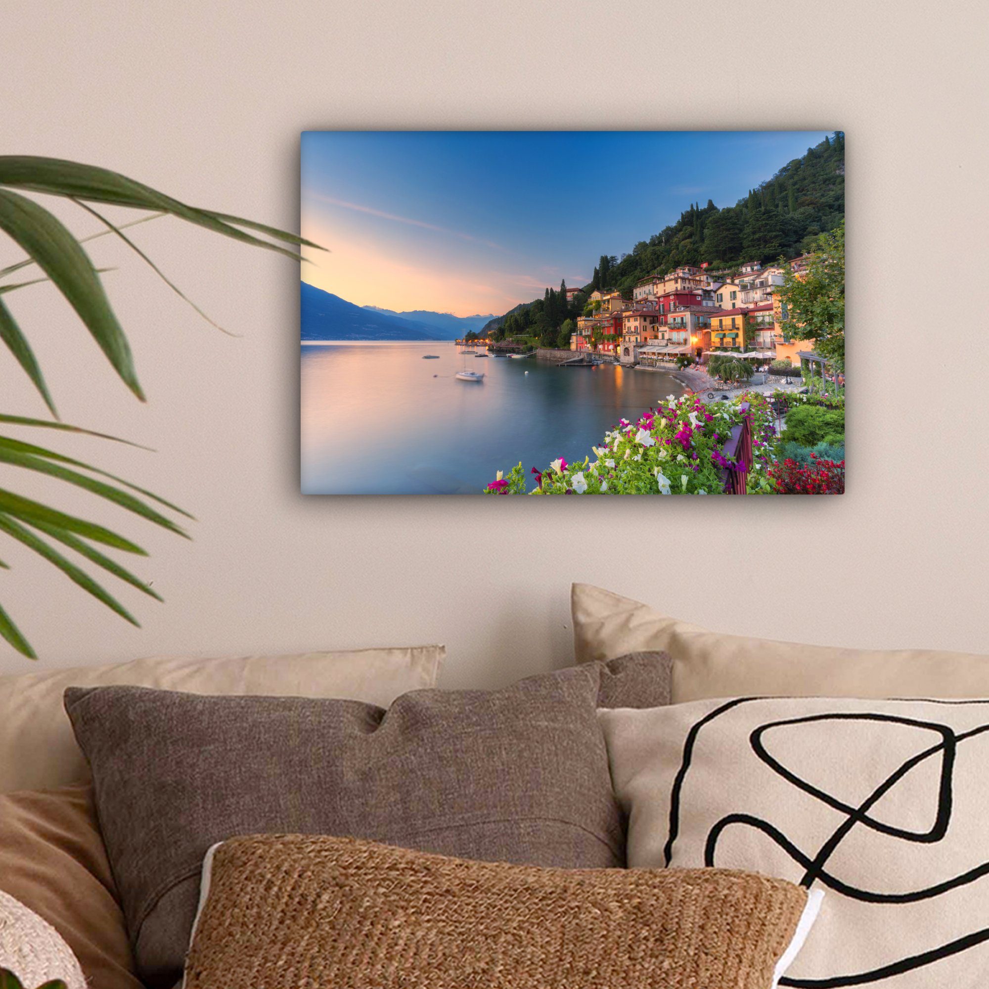 OneMillionCanvasses® Leinwandbild Italien - Sonnenuntergang - See, Fotodruc günstig online kaufen
