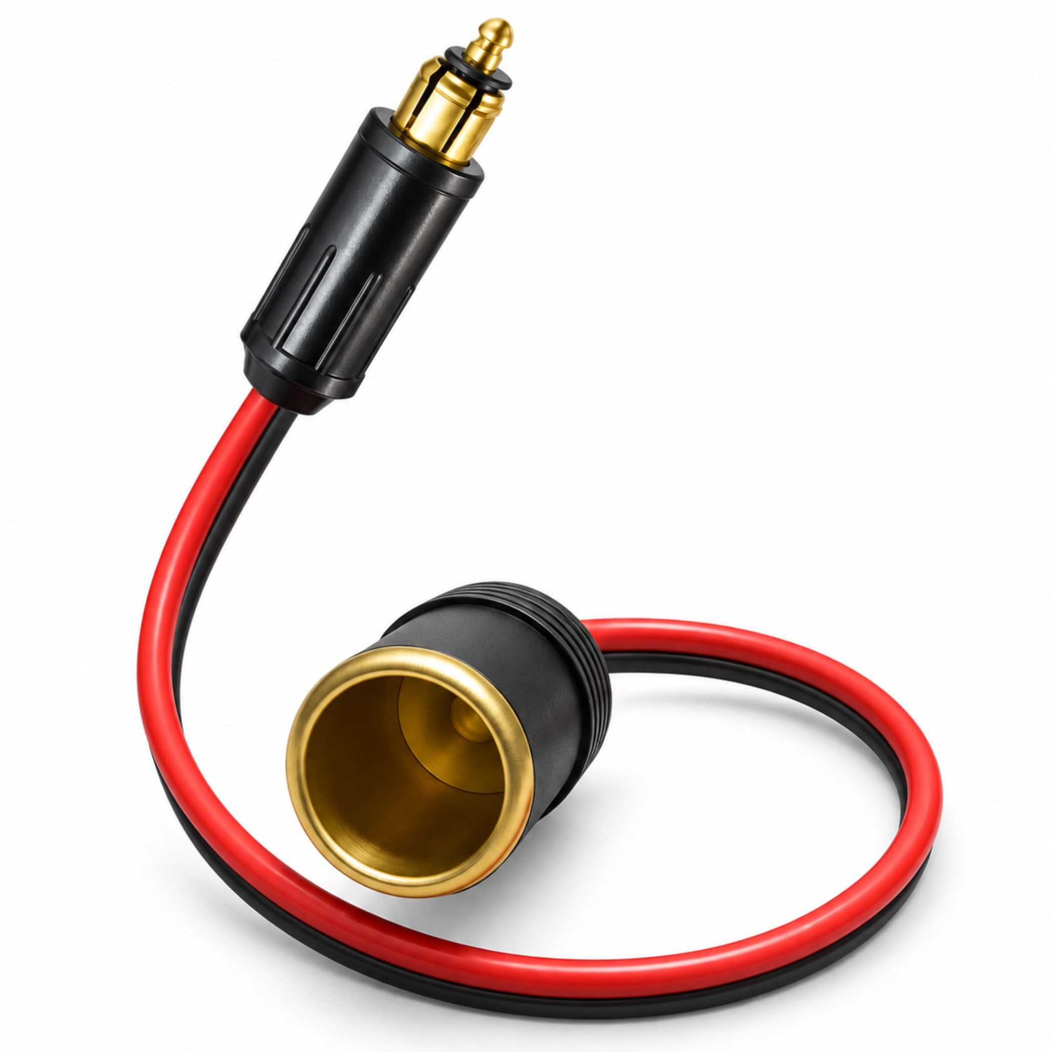 Bolwins L51C Zigaretten Anzünder Kabel Auto Kfz Stecker Klein Groß Steck Dose Autoladekabel, Zigarettenanzünder Mini-Stecker (13 mm), Zigarettenanzünder Norm-Stecker (21 mm / 26 mm außen) (40 cm), 12–24V, max. 16A, für viele Fahrzeuge geeignet