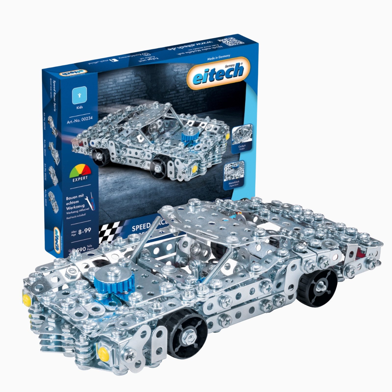 Eitech eitech Speed Racer - Modell 5, 00234 Metallbaukasten, (Konstruktionsspielzeug, 590 St., Bausatz), Modellbausatz