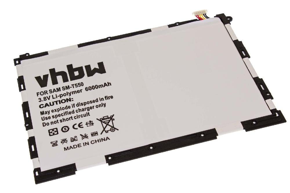 vhbw Ersatz für Samsung EB-BT550ABE, EB-BT550ABA für Tablet-Akku Li-Polymer 6000 mAh (3,8 V)