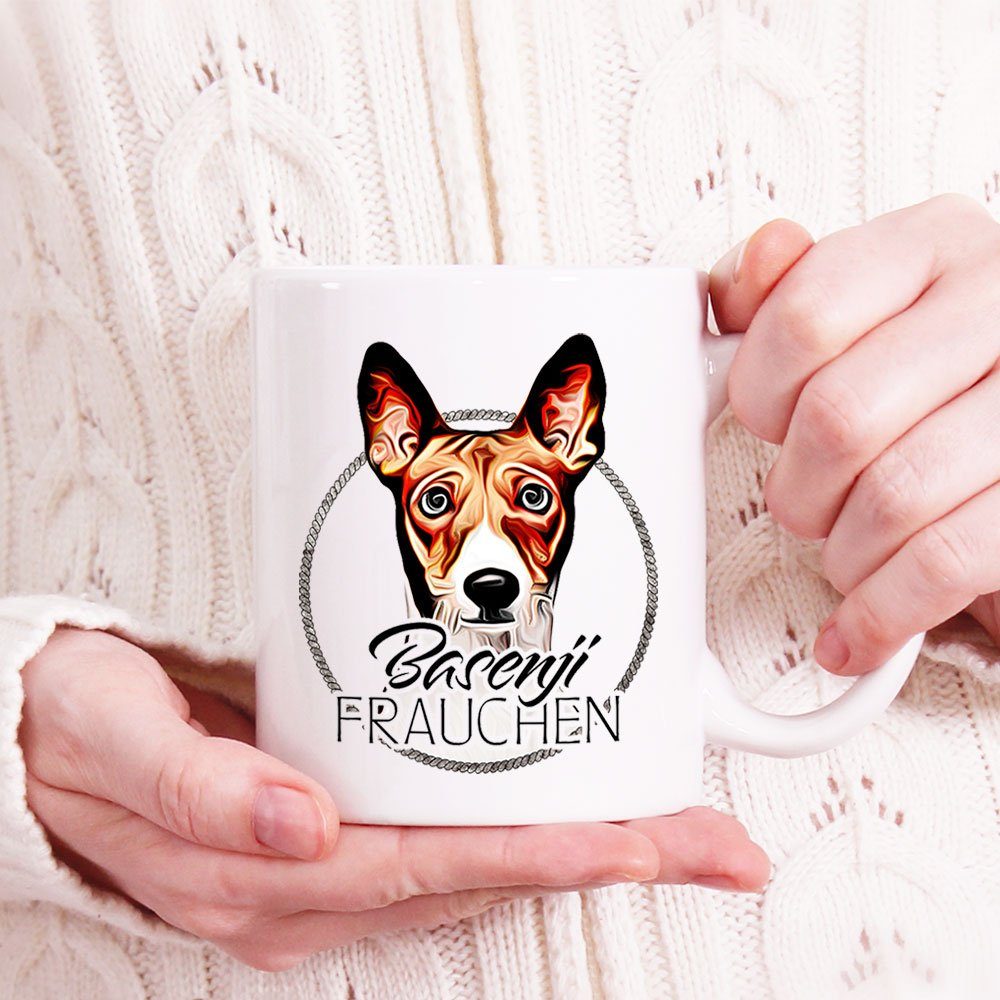 Geschenk, Hunderasse, für bedruckt, Kaffeetasse beidseitig Tasse BASENJI ml Cadouri mit handgefertigt, 330 Hundefreunde, FRAUCHEN Keramik, -