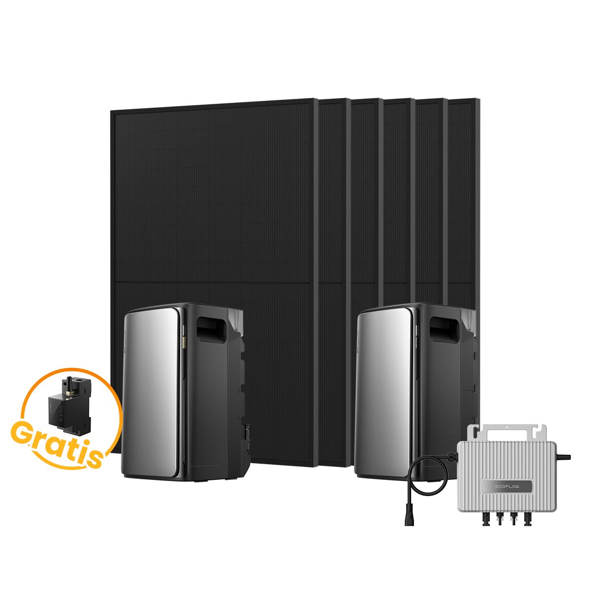 Ecoflow 2700W EcoFlow Stream Ultra mit 800W Wechselrichter, AC Pro Akku, (Smart Meter und 6x JASolar 450Wp Full Black im Lieferumfang enthalten), 2000 W Solareingang (4 MPPTs) mit 800W Mikro-Wechselrichter