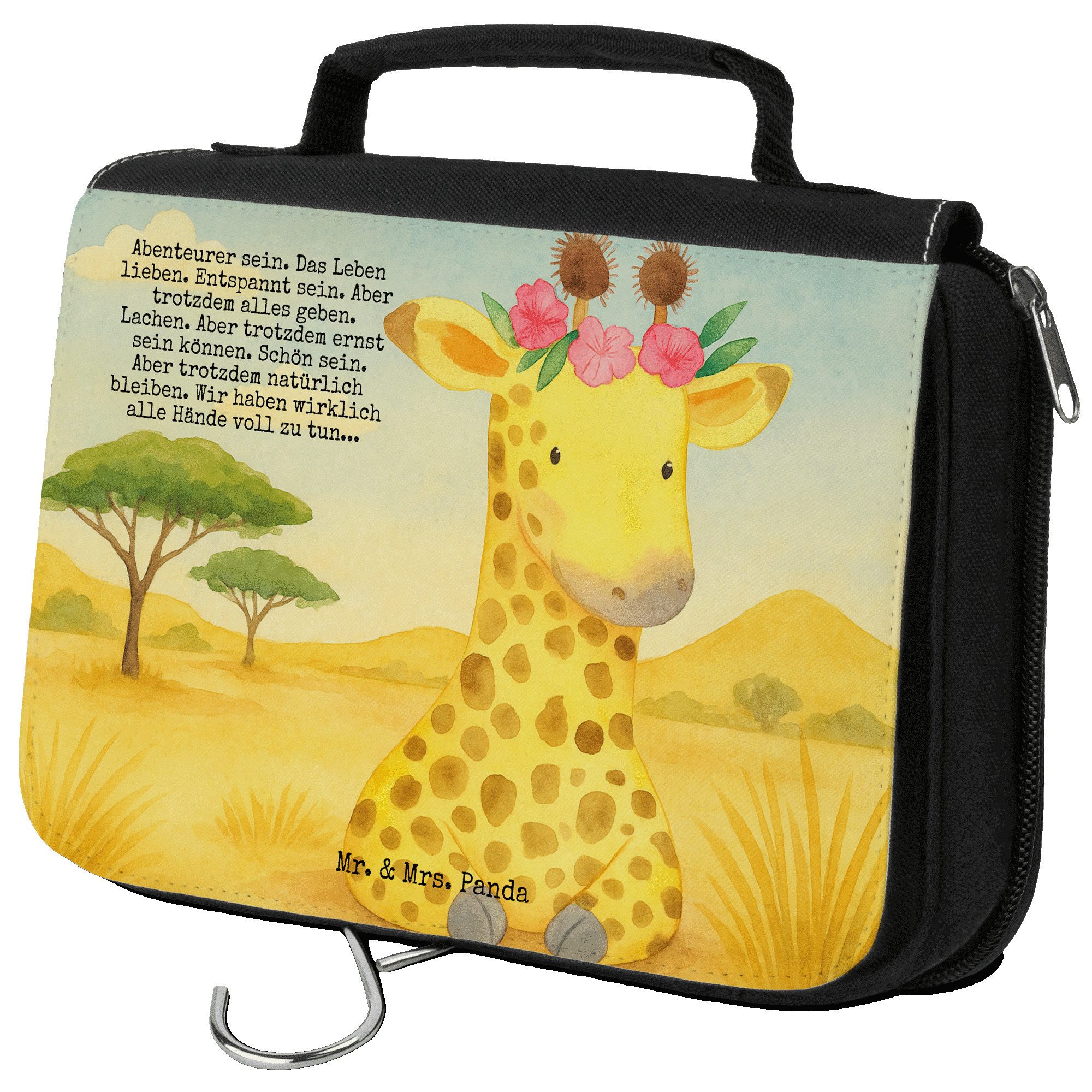 Kulturbeutel Giraffe Blumenkranz Design, Schminktasche, Weiß, Selbstliebe, Kosmeti