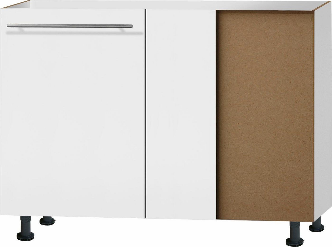 OPTIFIT Eckunterschrank Bern 100 cm breit, mit 1 Tür mit höhenverstellbaren Füßen, mit Metallgriff