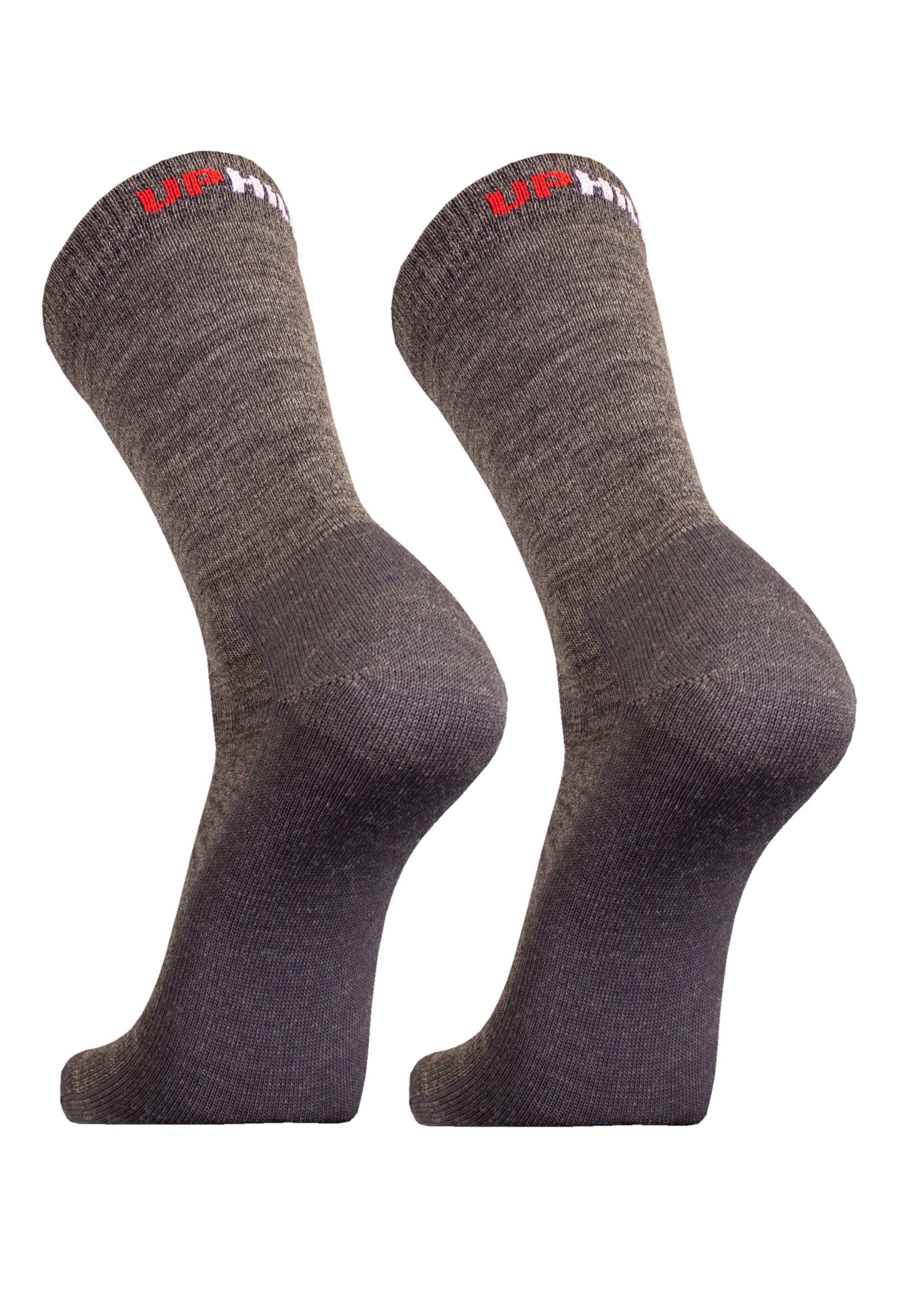 mit Socken (2-Paar) Sport-Schaft 2er grau TEIJO UphillSport Pack