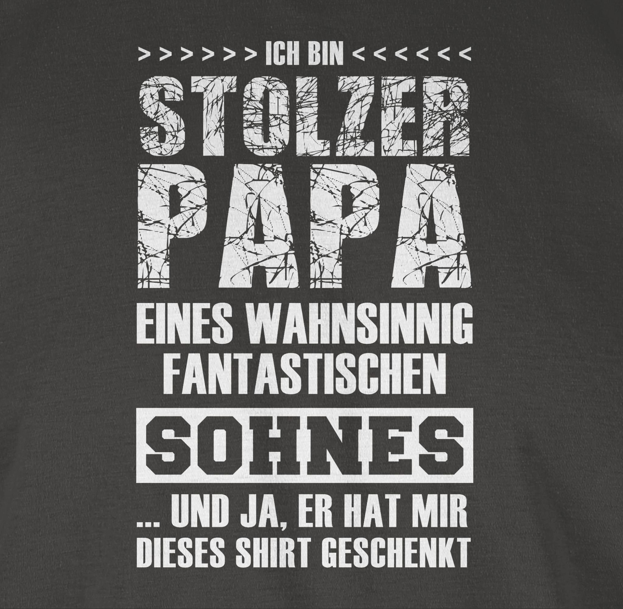 Sohn Papa Geschenk 03 Shirtracer Stolzer für Dunkelgrau Vatertag T-Shirt Papa Fantastischer