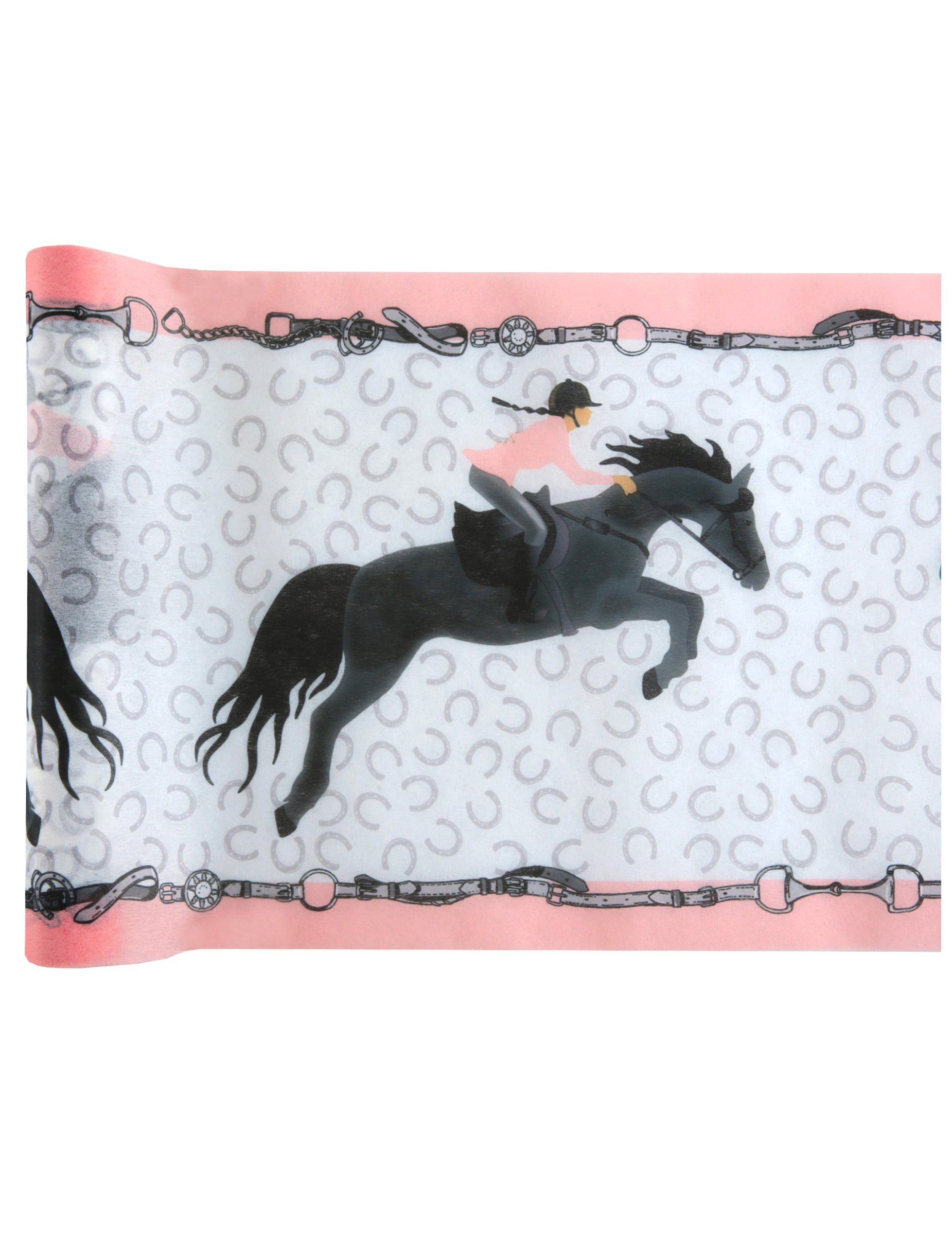 santex Kostüm Tischläufer Reiten Vlies 5 m x 30 cm Reiter und Pferd