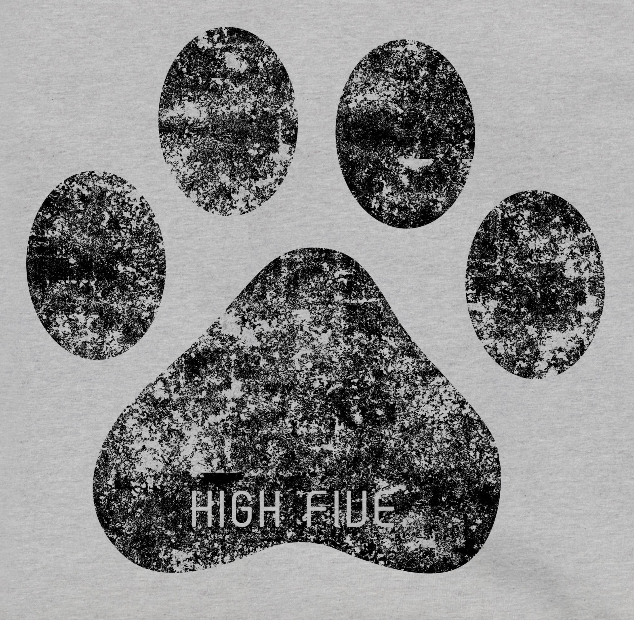 Shirtracer Hoodie High Five Hunde Print Grau Pfote 3 meliert Tiermotiv Animal