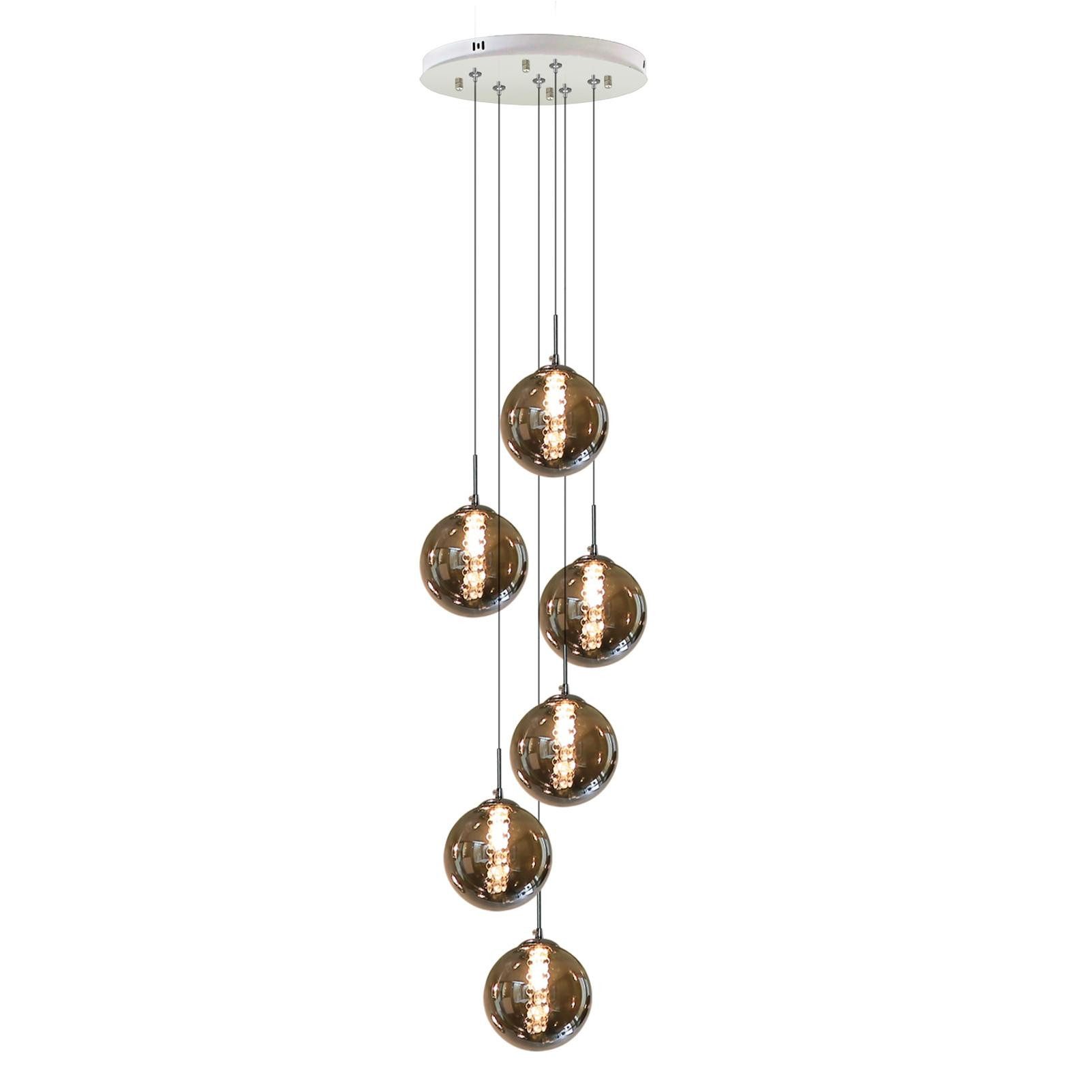 ZMH Pendelleuchte LED Höhenverstellbar Kronleuchter Glas günstig online kaufen