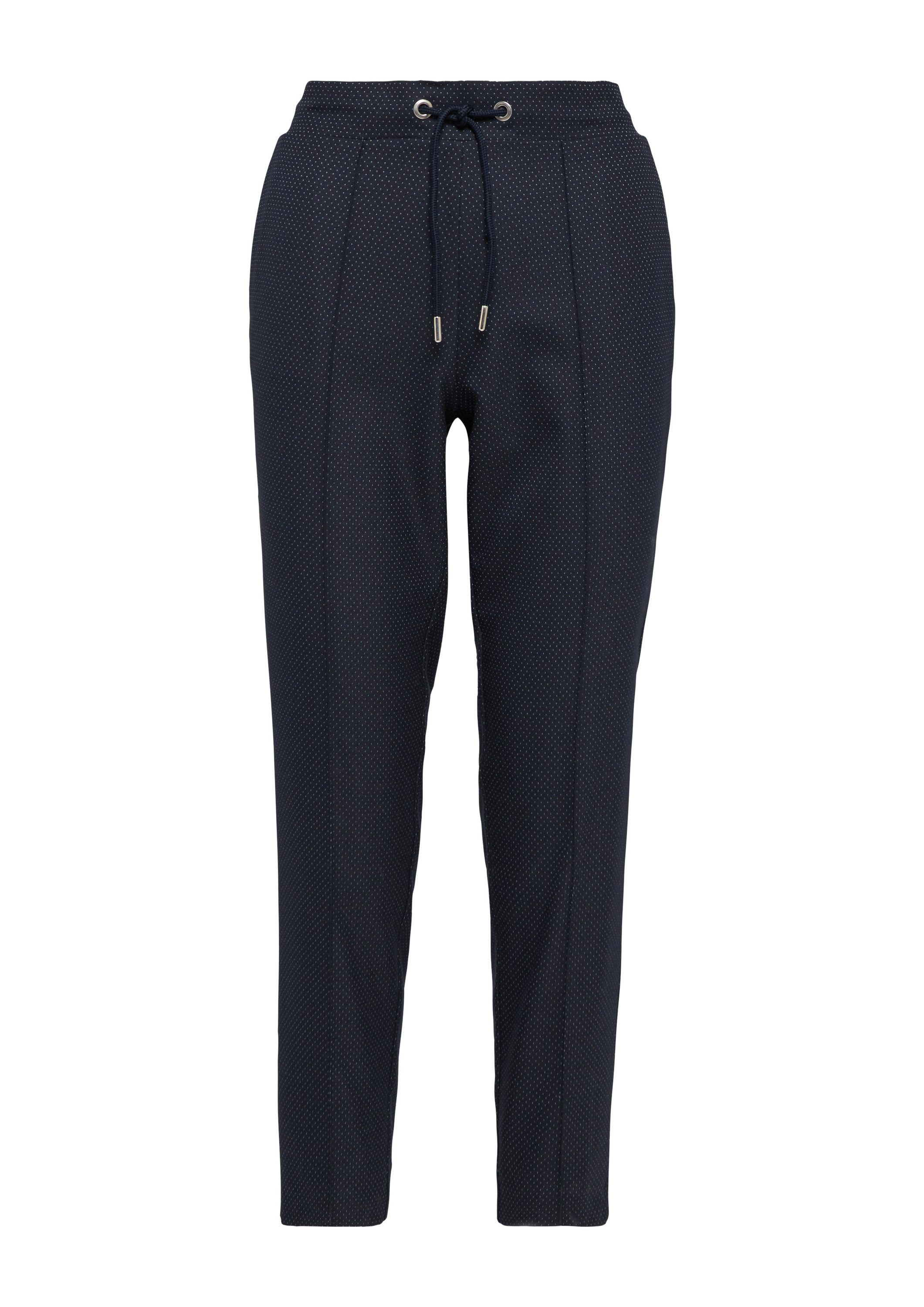 s.Oliver 7/8-Hose Hose Fein gepunktete Jogpants mit Tapered Leg