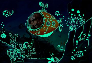 Wall-Art Poster Unterwasserwelt, Nachtleuchtende Farbe