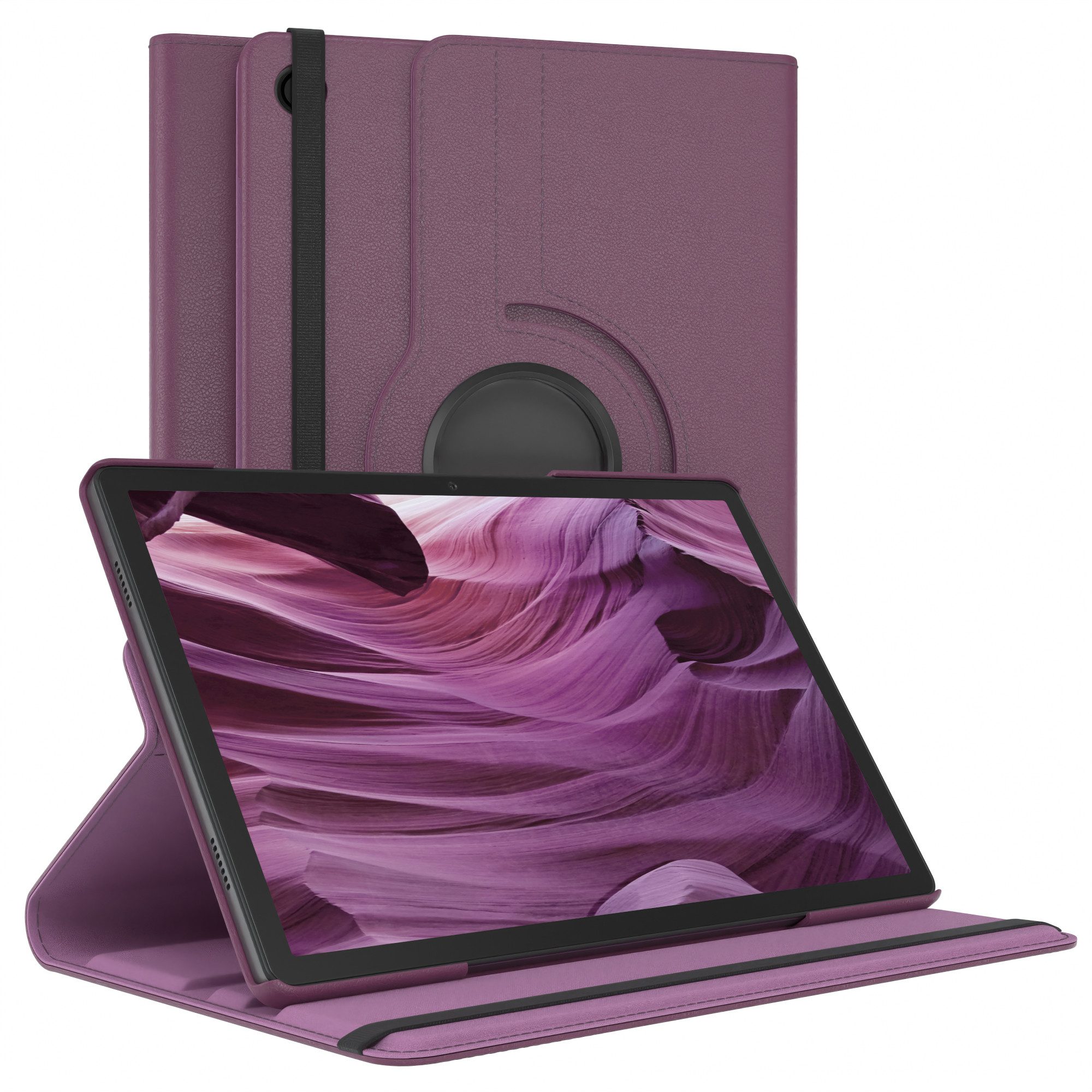 EAZY CASE Tablet-Hülle Rotation Case für Galaxy Tab A9 Plus Rotationcase 11 Zoll, Tablet-Hülle Bookstyle Case Fullcover Schutz Tasche Stehfunktion Lila
