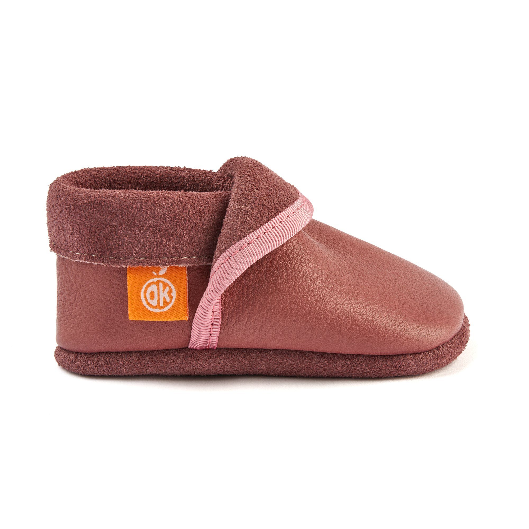 Orangenkinder® Klassik Lila Baby Krabbelschuh pflanzlich gegerbtes Leder, Made in Germany, atmungsaktiv