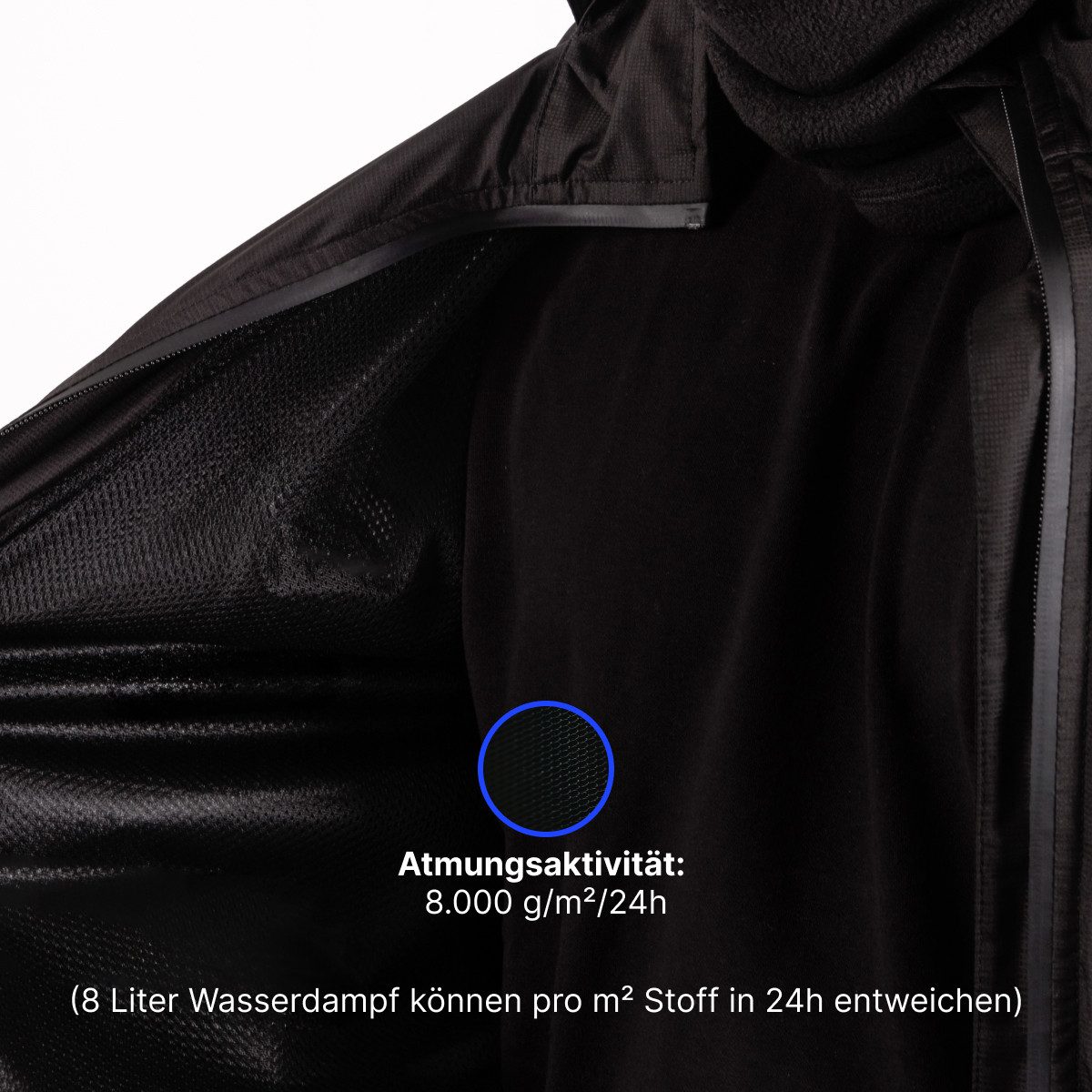 Alpensattel Regenjacke Rainshield - Wasserdichte Regenjacke (Einzeljacke, 1) Reflektierend, atmungsaktiv, wasserdicht, leicht, mit Kapuze