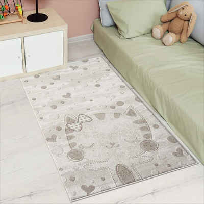Kinderteppich MARA725, Carpet City, rechteckig, Höhe: 11 mm, Kinderzimmer Teppich Sterne Beige Spielzimmer