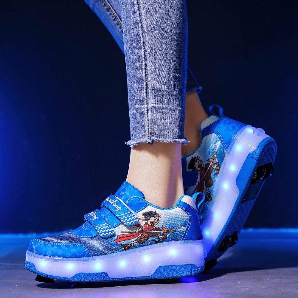 HUSK'SWARE Rollschuhe, (Vielseitige Anpassungsmöglichkeiten, strapazierfähig und langlebig, Komfortabel und atmungsaktiv, Coole LED-Beleuchtung), Rutschfeste und strapazierfähige Sohle