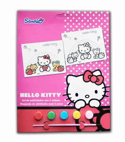 Kreativset MALSET 7-tlg. "Hello Kitty" Bild 5x Farben (Hello Kitty), (7-tlg), mit Pinsel ausmalen malen