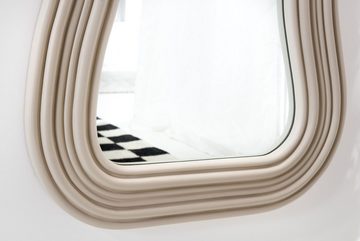 riess-ambiente Wandspiegel ALICE II 100cm pastell greige (Einzelartikel, 1-St), Flur · Kunststoff · Rahmen · Dekoration · Wellen · Design · Modern