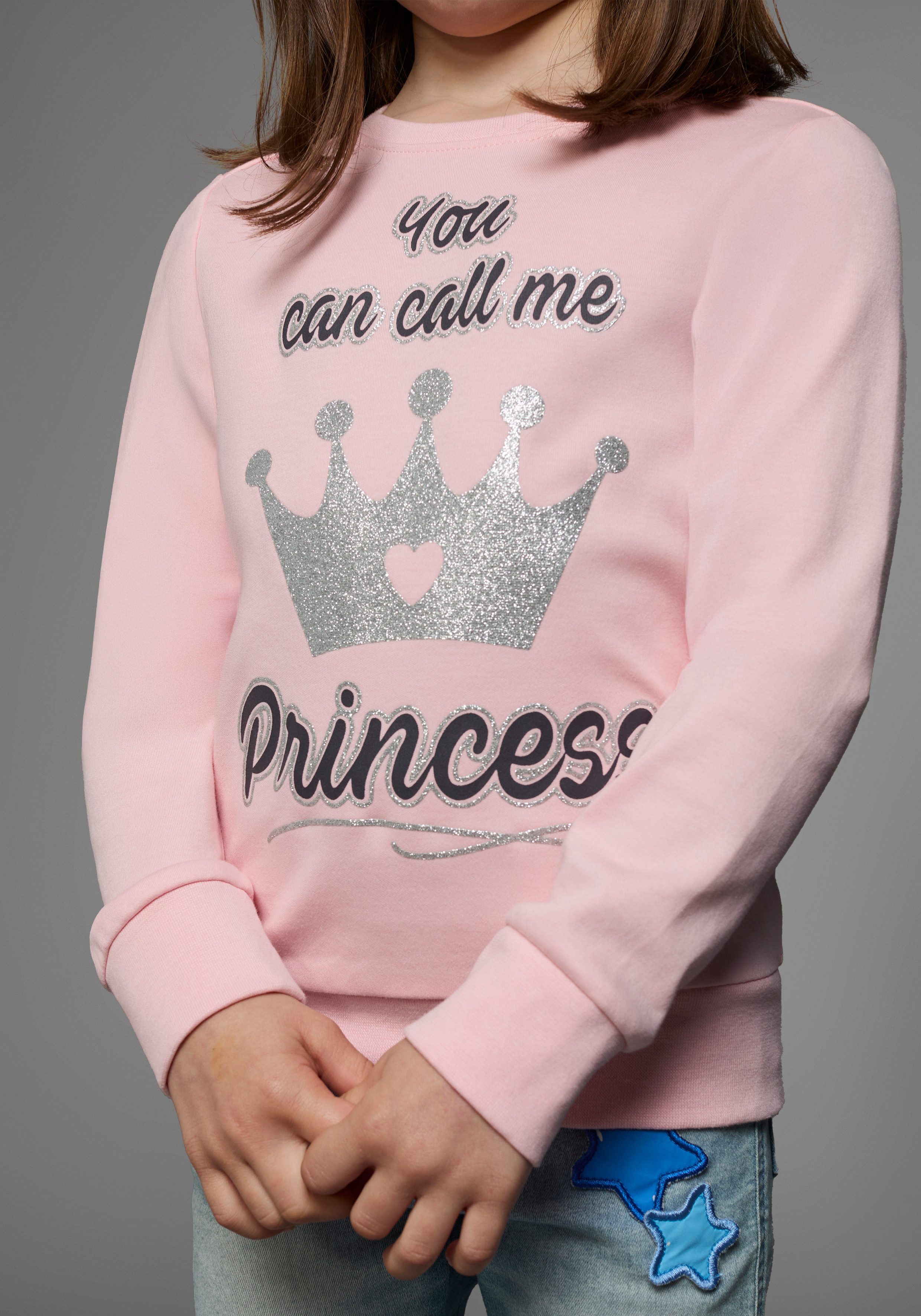 KIDSWORLD Langarmshirt YOU CAN CALL ME PRINCESS Langarm, Basic-Passform, bedruckt, Rundhalsausschnitt – Bild 3 von 5