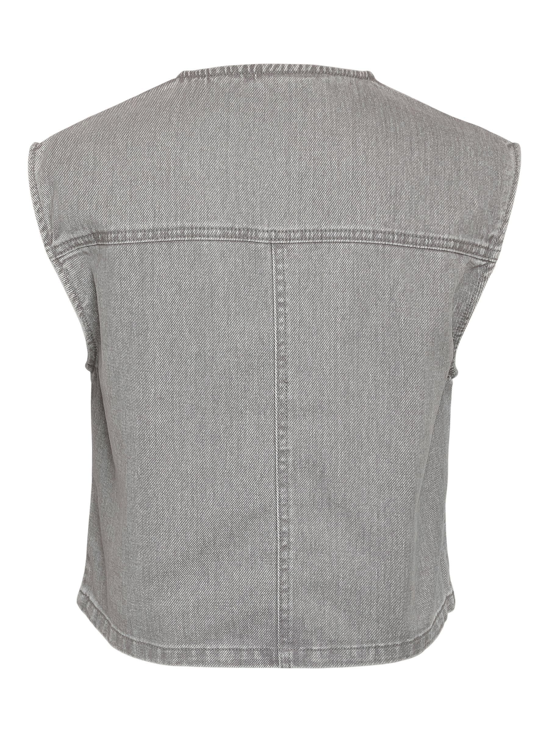 Noisy may Longweste Ärmelloses Design mit Knopfleiste und Taschen NMSONYA S/L CROP VEST BS012LG