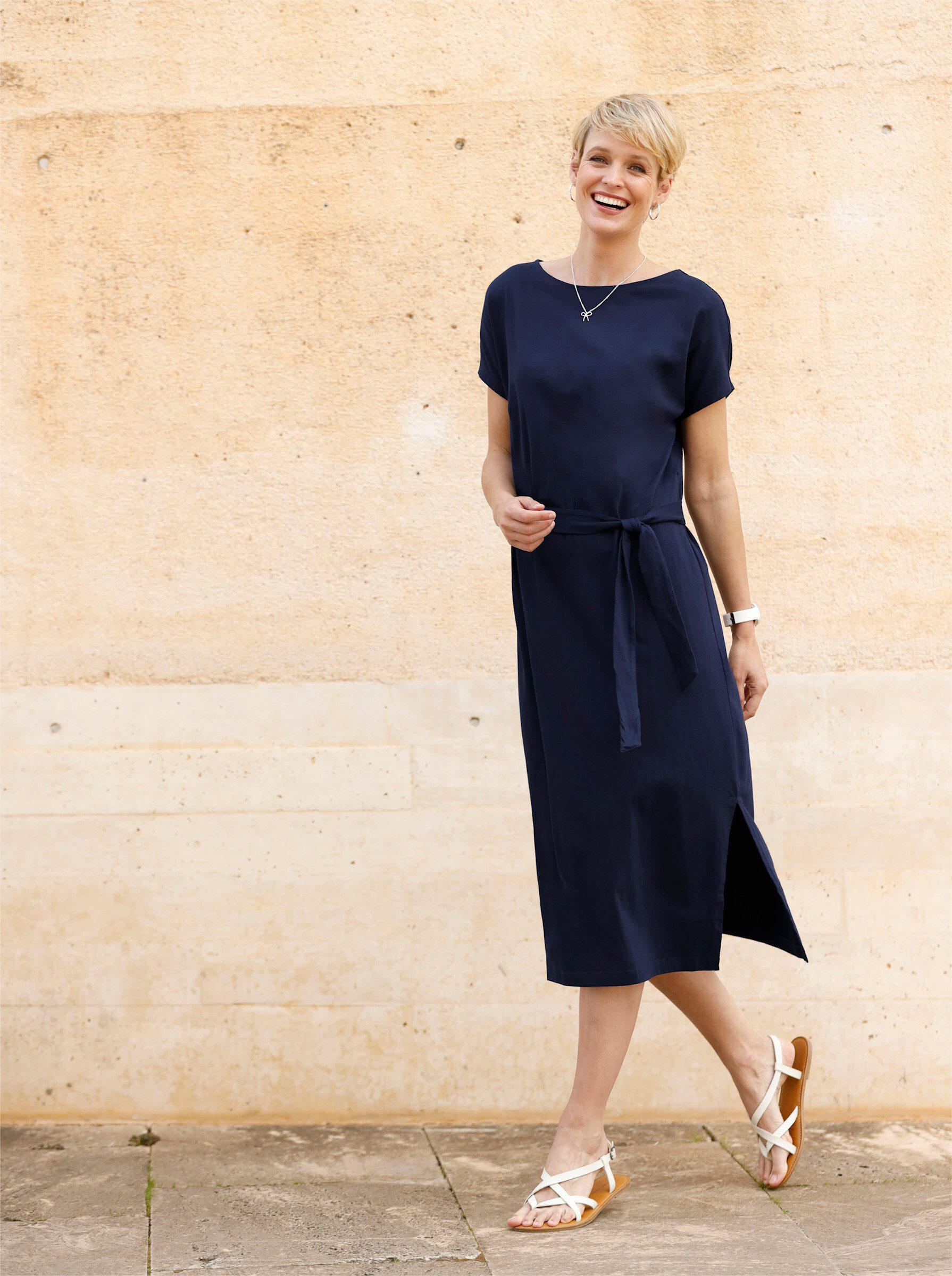 Sieh an! Jerseykleid Jersey-Kleid Kurzarm