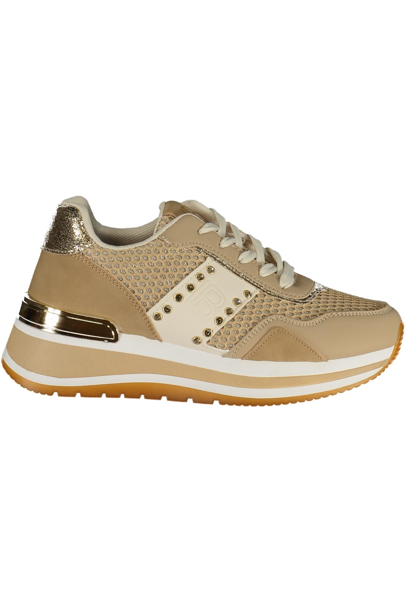 Laura Biagiotti Sneaker Eleganter Damensportschuh in Beige mit goldenen