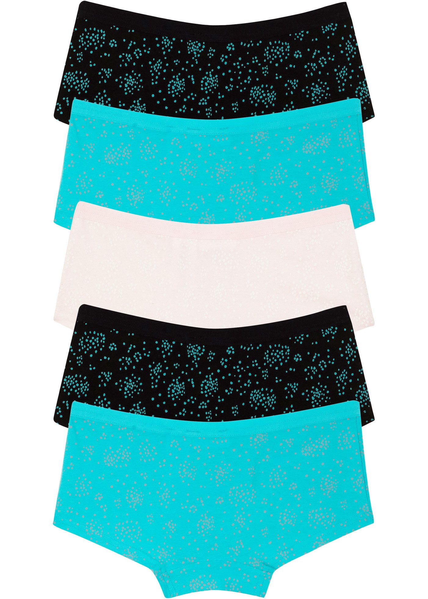 bonprix Panty (Packung, 5-St) aus Baumwolle und Elasthan, bequeme Passform, pastellfarben