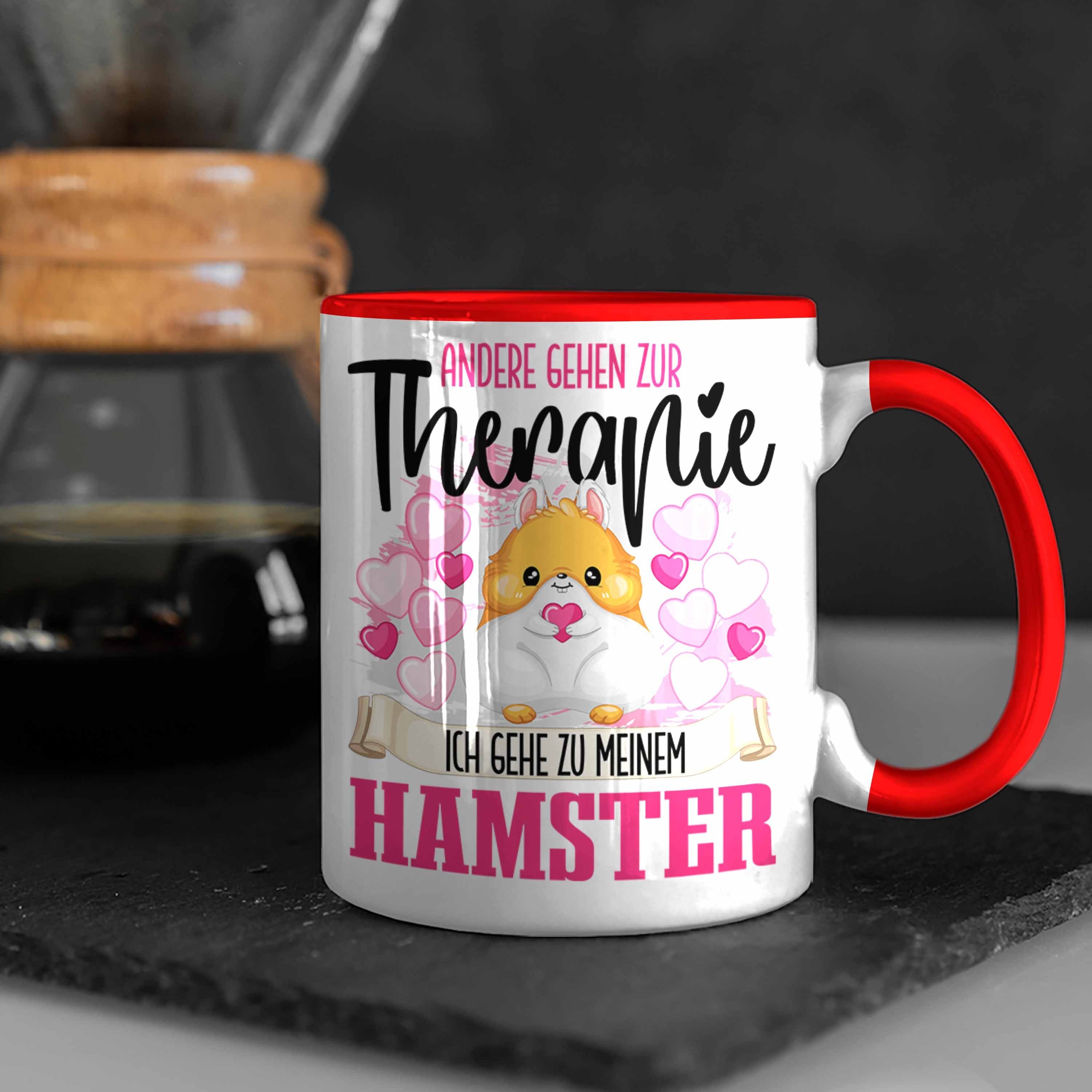für Besitzerin Tasse Therapie Trendation Trendation - Tasse Hamster Geschenk Lu Rot Hamster