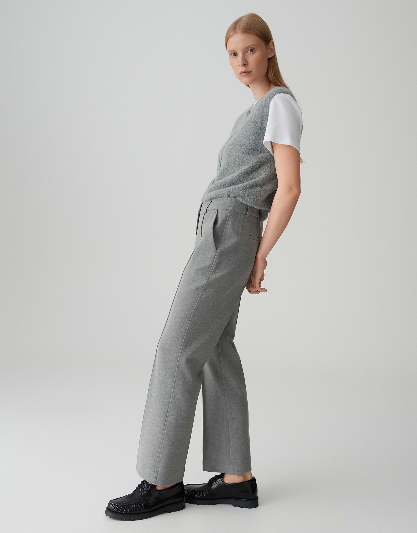 OPUS PANTS Stoffhose LUANE Relaxed Flared aus elastischem Viskosemix verdeckter Zip-Fly, weicher Griff, elastischer Stoff
