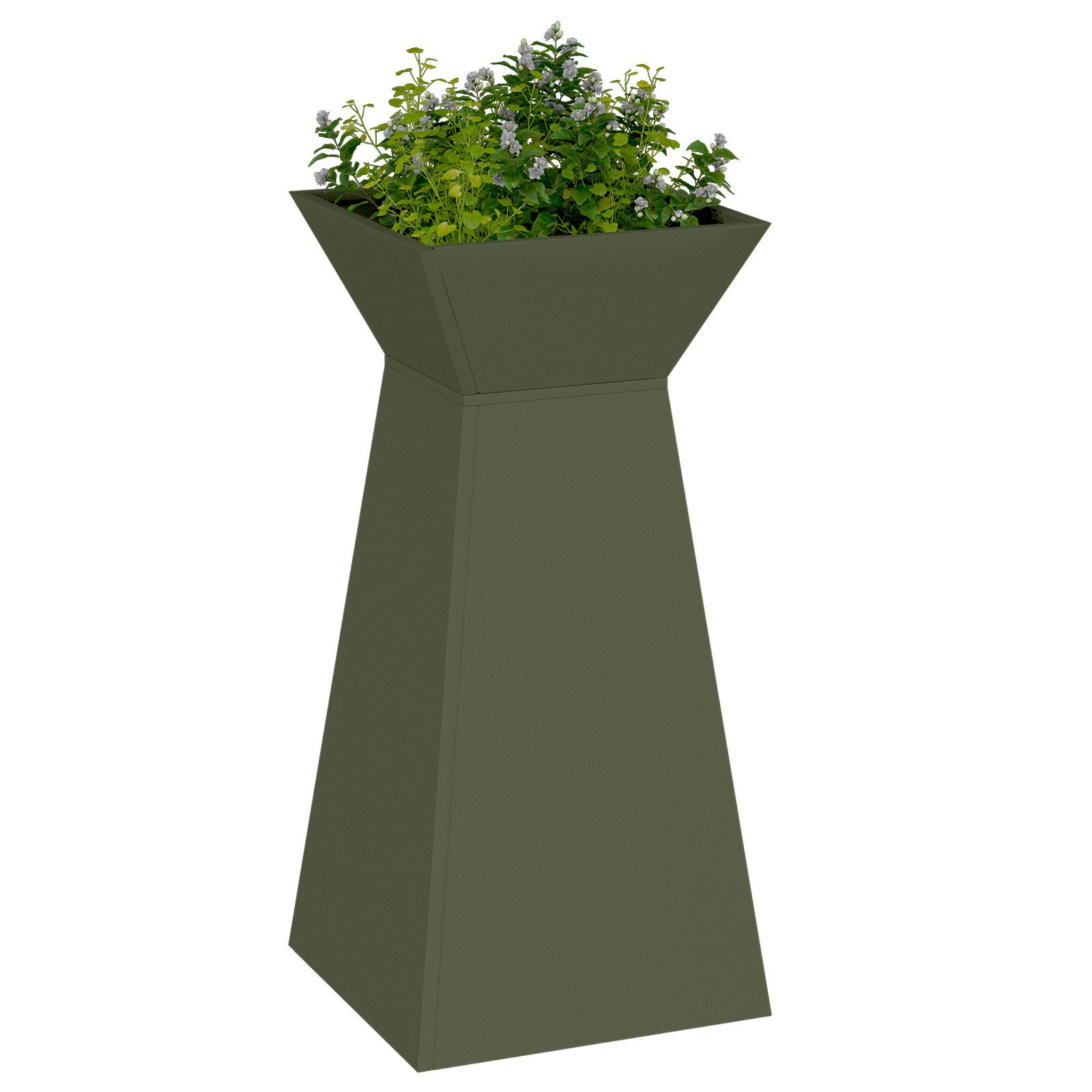 vidaXL Blumentopf Pflanzenständer Olivgrün Metall 35 günstig online kaufen