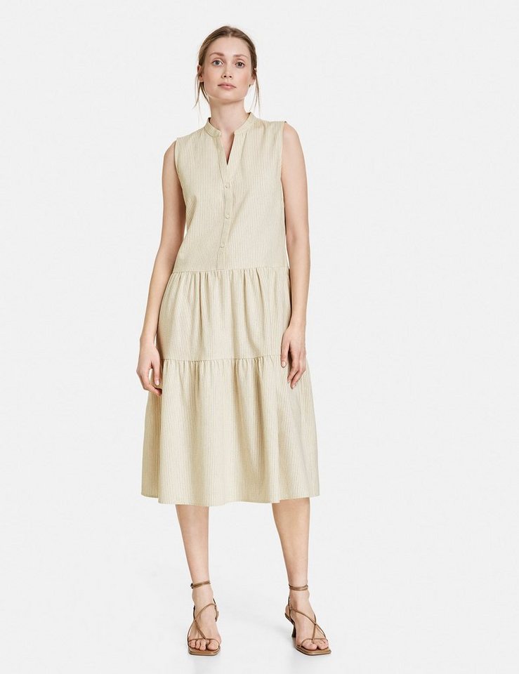 Taifun Minikleid Sommerkleid aus Baumwoll-Leinen-Mix, TAIFUN Sommerkleid  mit Streifen-Dessin | Strandkleider