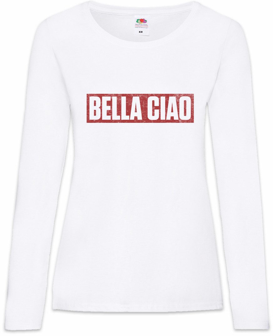 Langarmshirt Bella Ciao Damen Langarmshirt Bank Money Cash Überfall Professor Casa