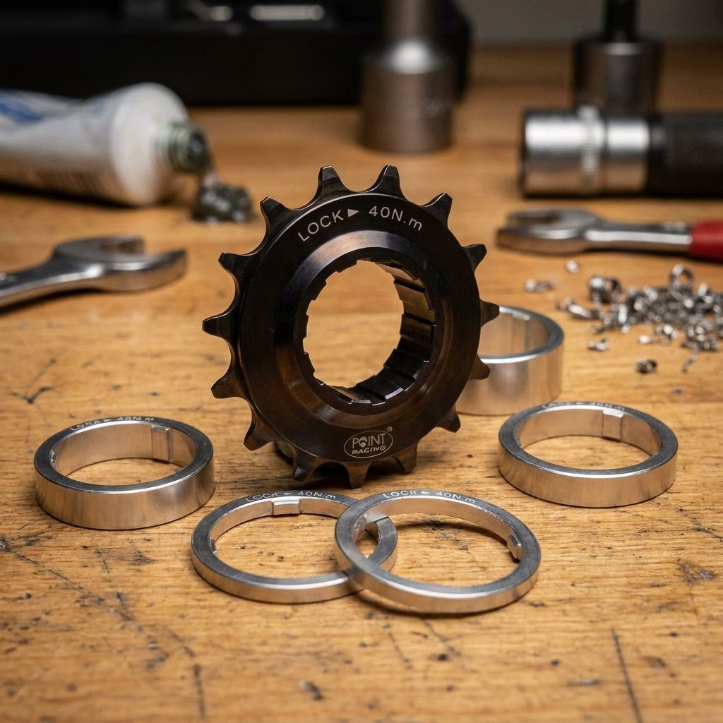Point Zahnkranz Single Speed Ritzel / Distanzring-Set 17 Zähne