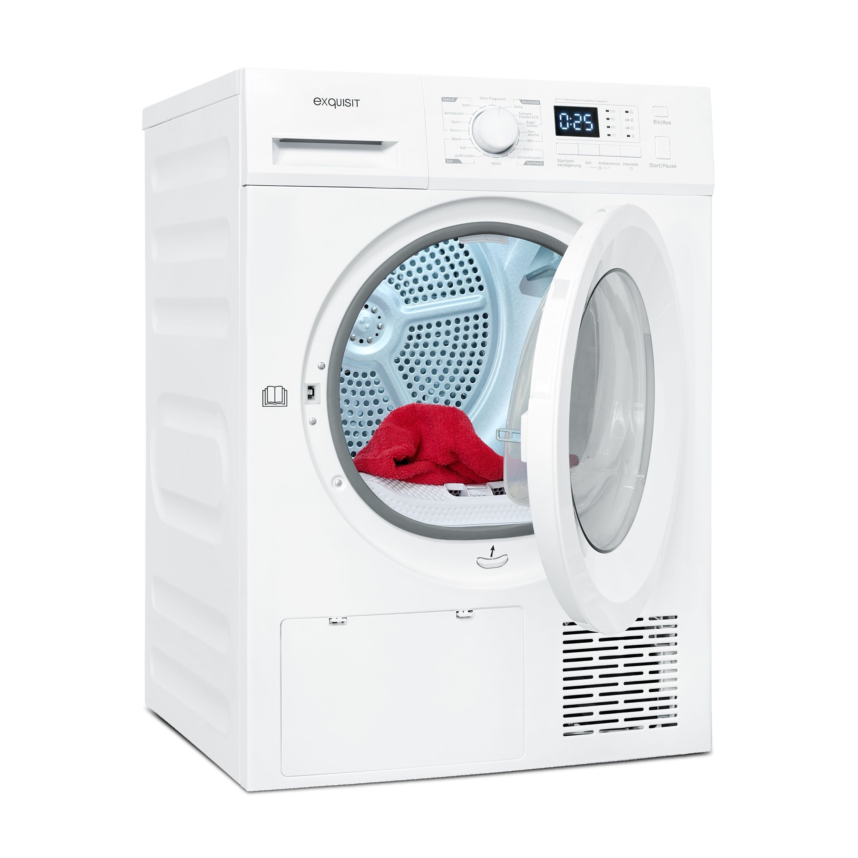exquisit Wärmepumpentrockner TWP1001-030D weiss, 10 kg Füllmenge, 16 Programme, Startzeitvorwahl, Kindersicherung