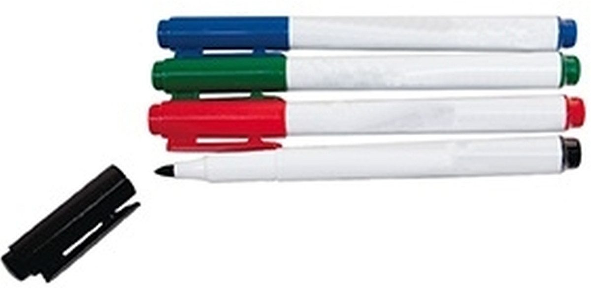 FRANKEN Whiteboard Marker Tafelschreiber U-Act!Line 3mm VE=4 Stück farblich sortiert