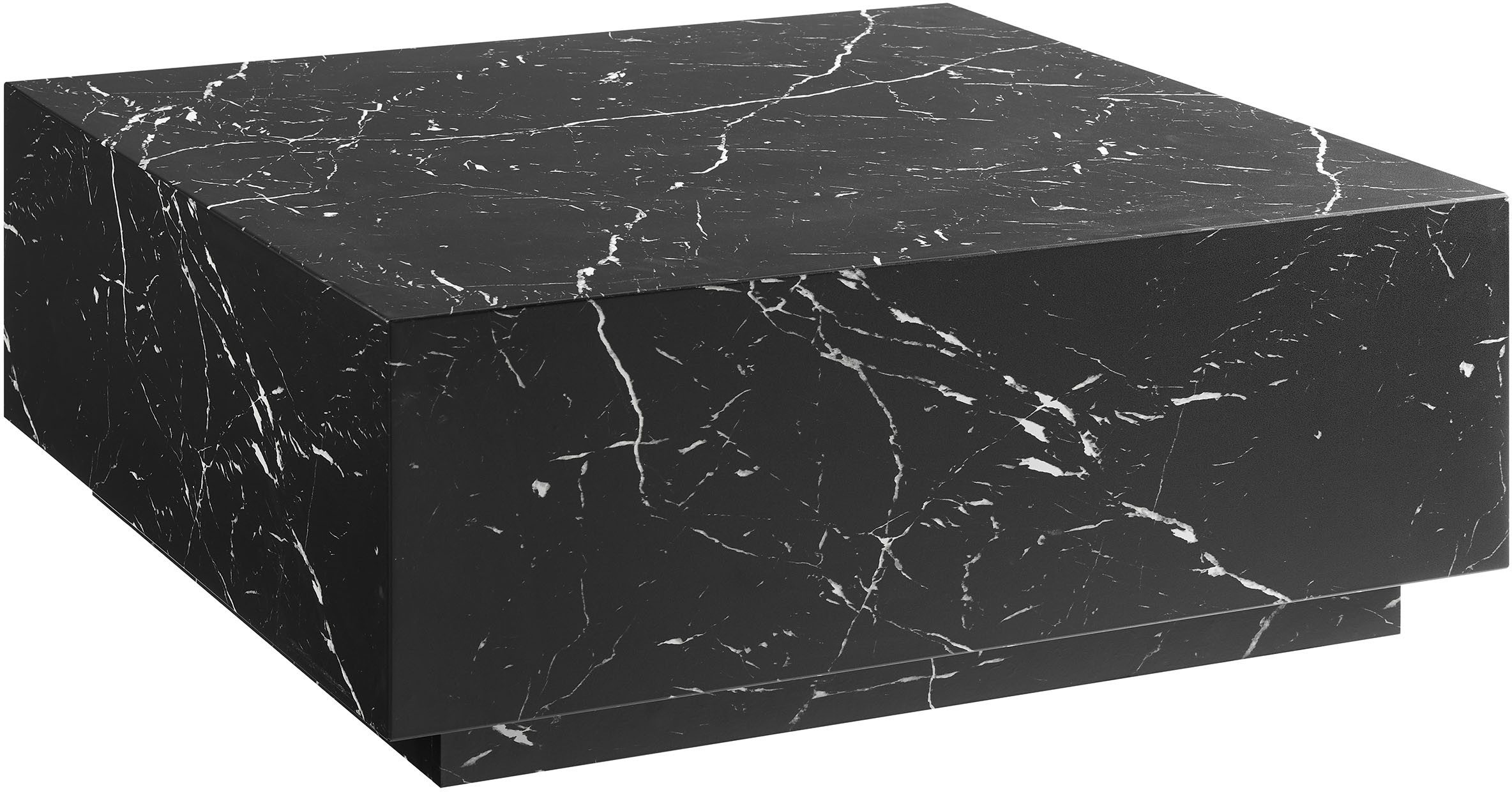 SalesFever Couchtisch AlmerÃ­a Wohnzimmertisch: Beistelltisch mit Schwebe-Effekt, quadratisch 90x90 cm, in Marmoroptik foliert