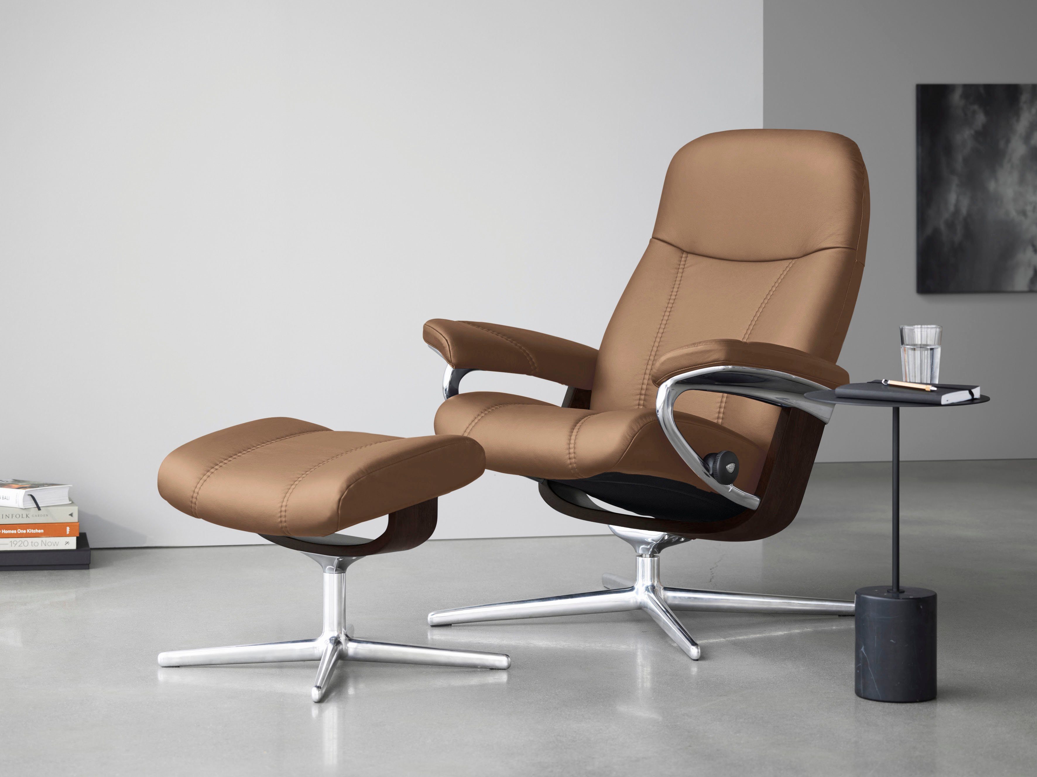 Stressless® Relaxsessel Consul, mit Cross Base, Größe S, M & L, Holzakzent Braun