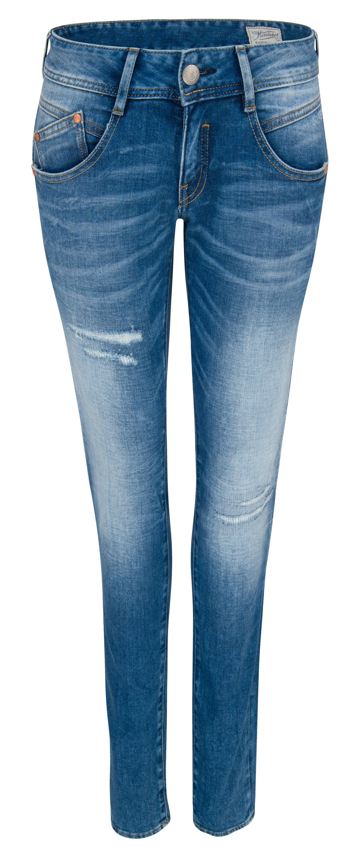 Herrlicher Stretch-Jeans HERRLICHER GILA Slim Kaschmir Denim mariana blue destroy 5606-D9020-83