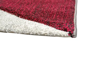 Teppich Teppich modern Teppich Wohnzimmer abstrakt geometrisches Muster in rot grau, Teppich-Traum, rechteckig, Höhe: 13 mm