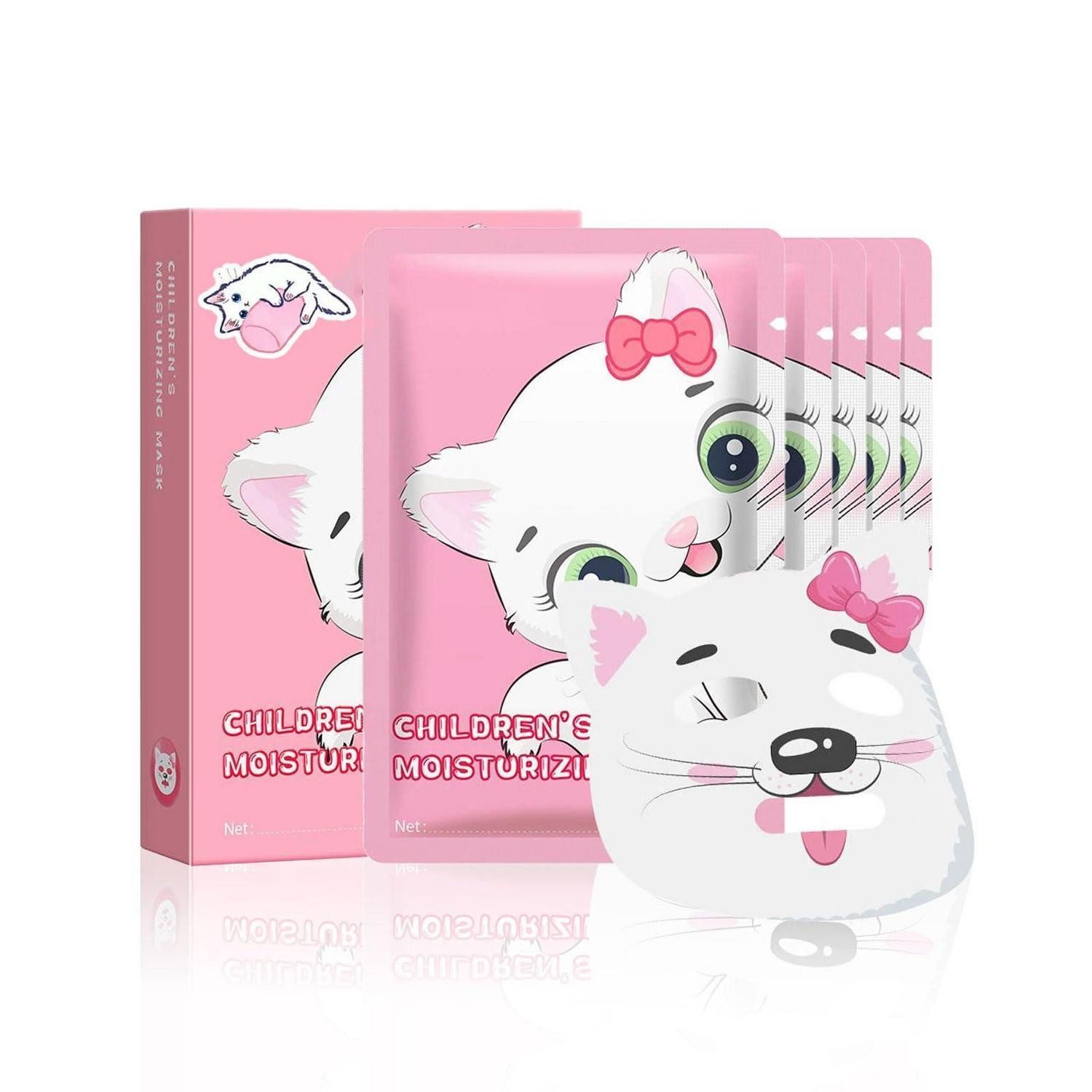 LuxusKollektion Gesichtsmaske Gesichtsmaske Katzen-Motiv Feuchtigkeit 5er-Set