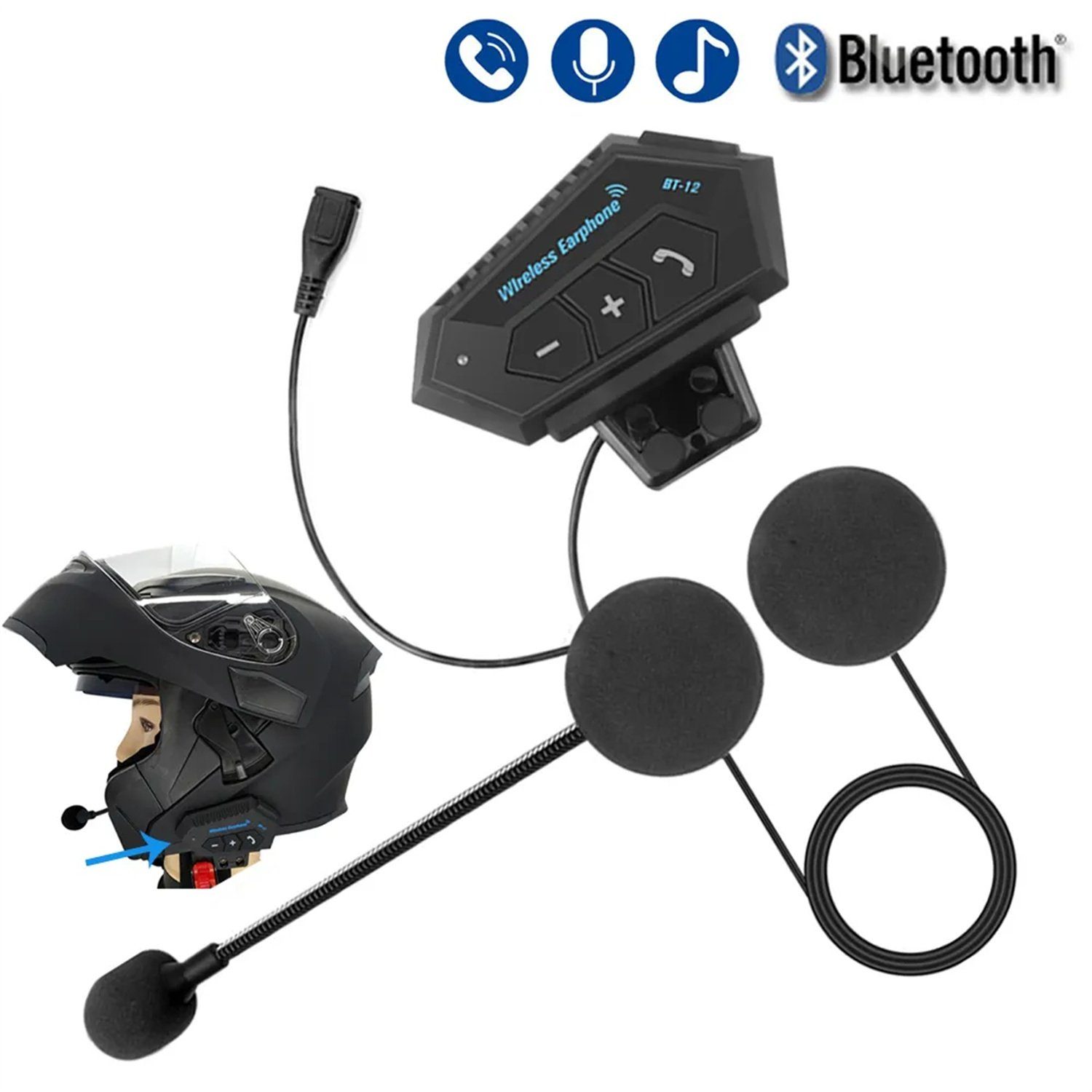 autolock Motorrad Kopfhörer Helm Headset Bluetooth Wireless Kopfhörer Bluetooth-Kopfhörer