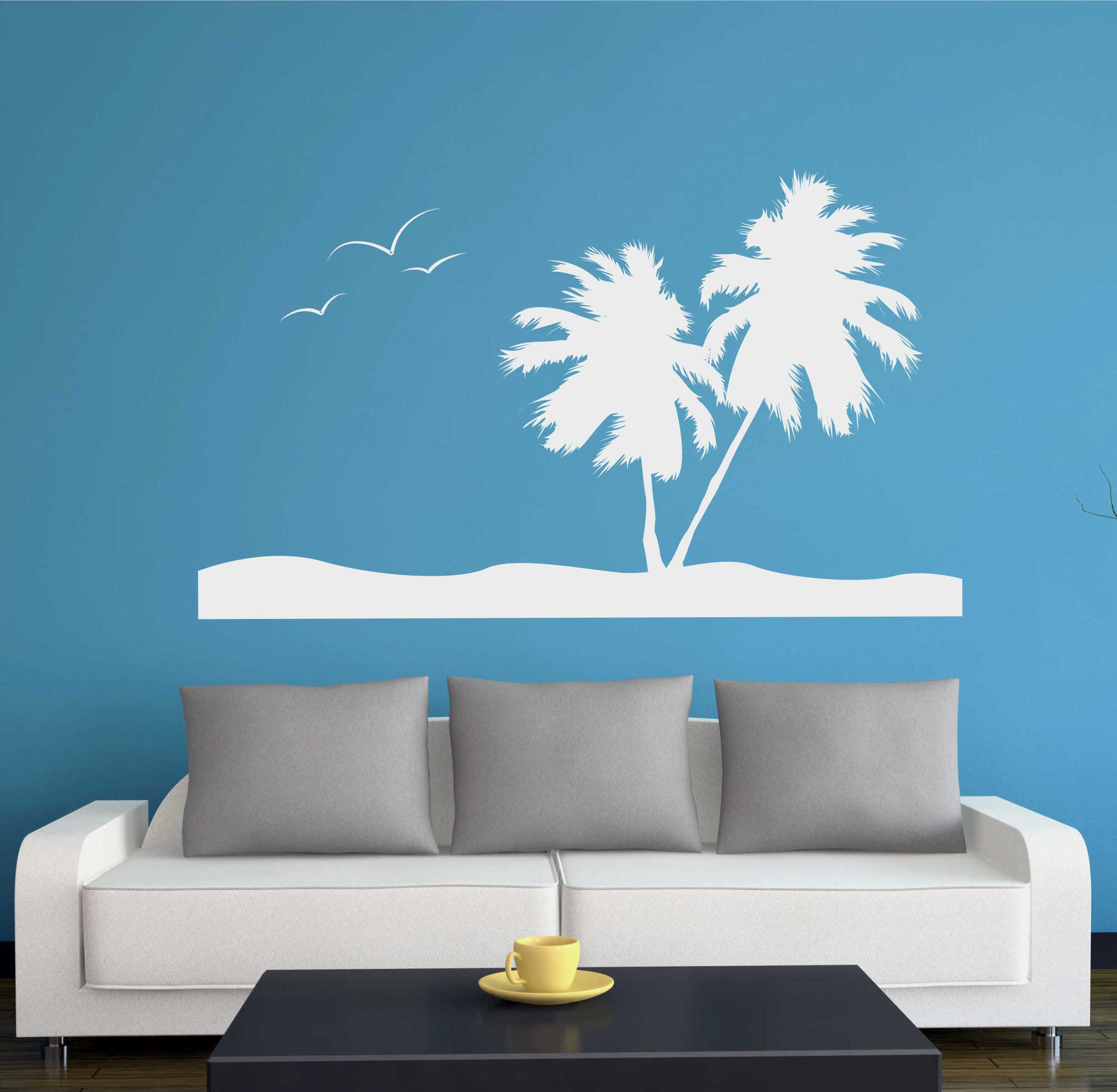 INDIGOS UG Wandtattoo Wandtattoo - Wandaufkleber - w232 Orient Palmen Natur