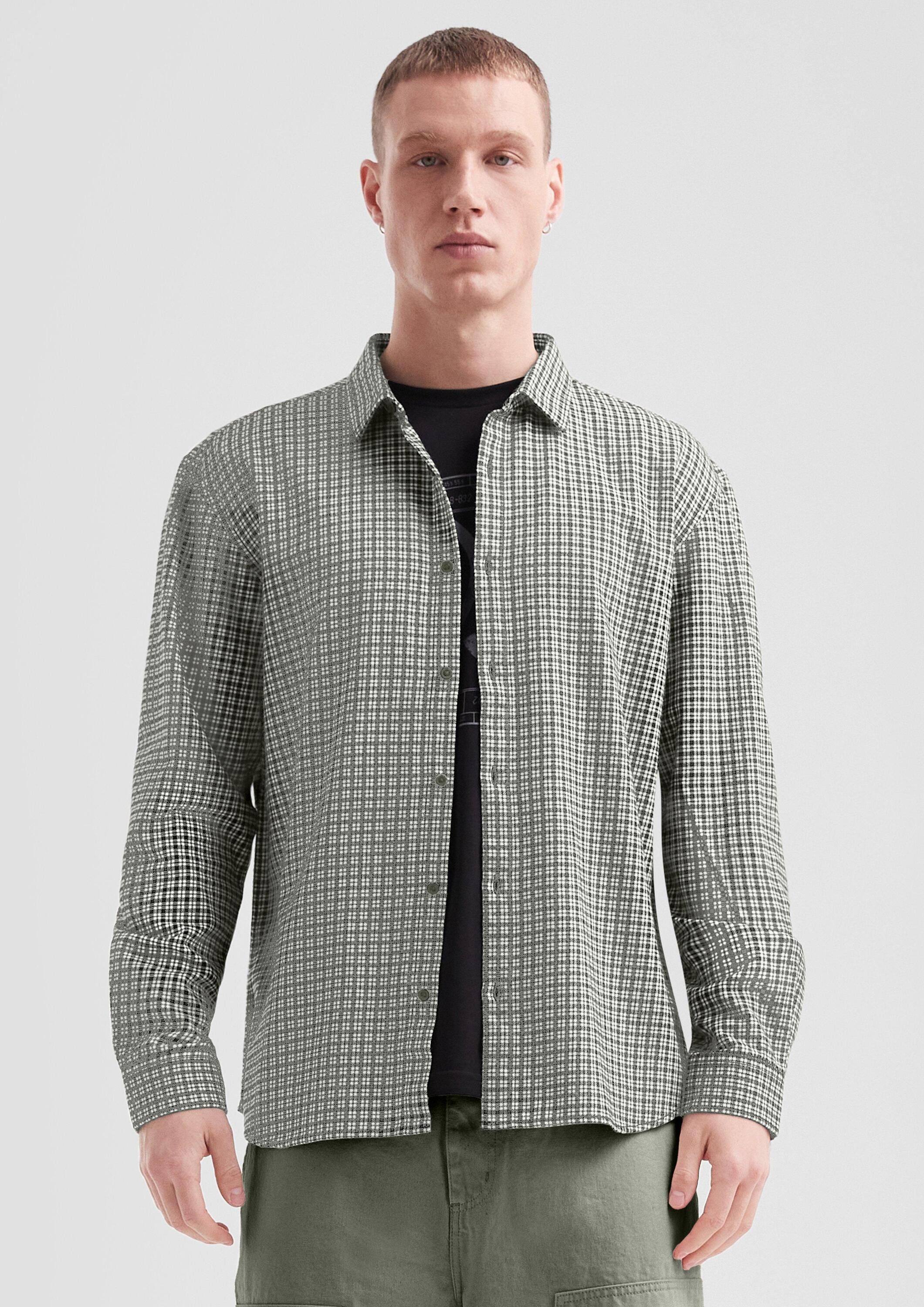 QS Langarmhemd Hemd Regular Fit: Karohemd aus Baumwollflanell