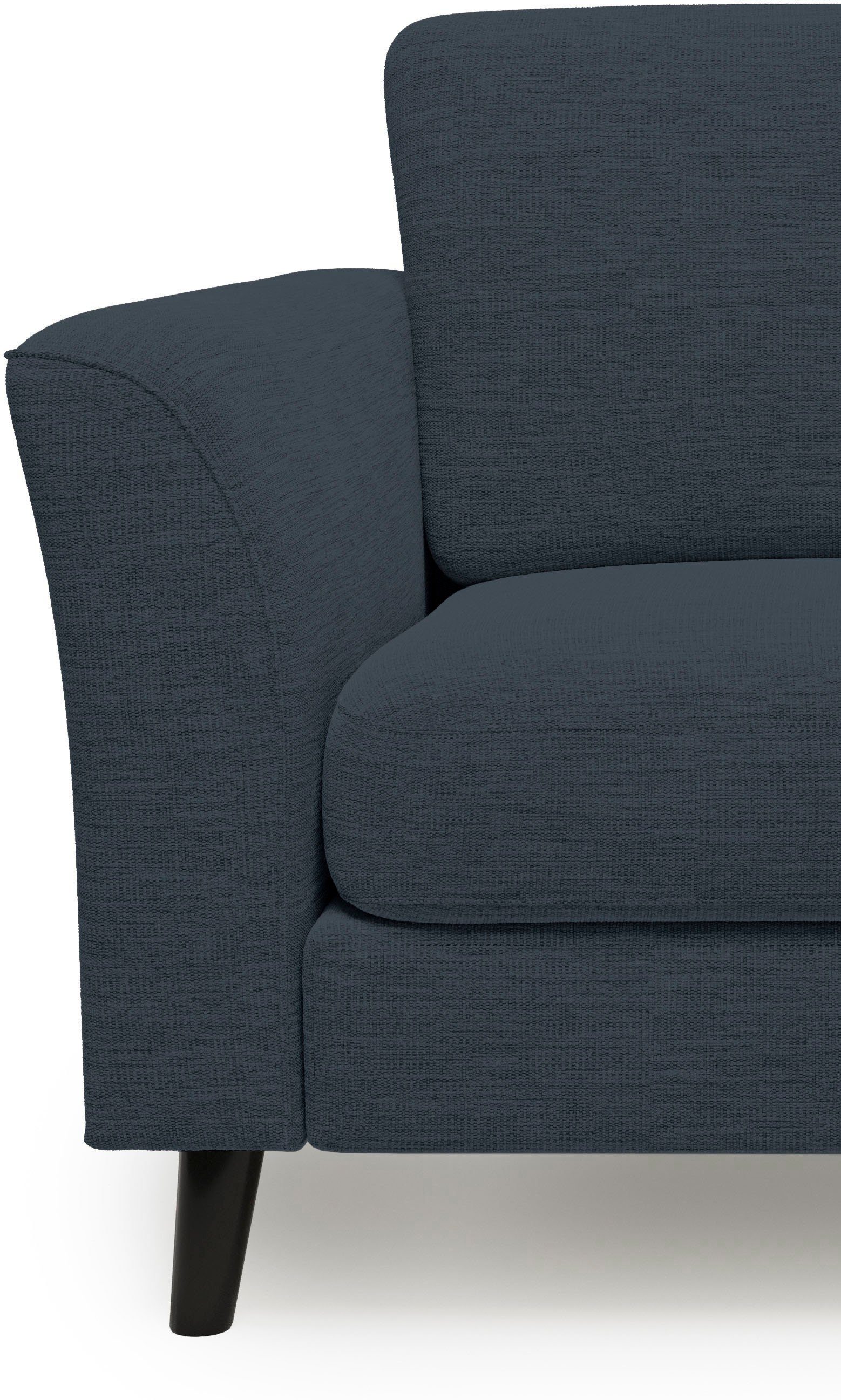Sessel aus schwarzen Sitzkomfort, Holzfüßen Gröde, weicher blue affaire Home