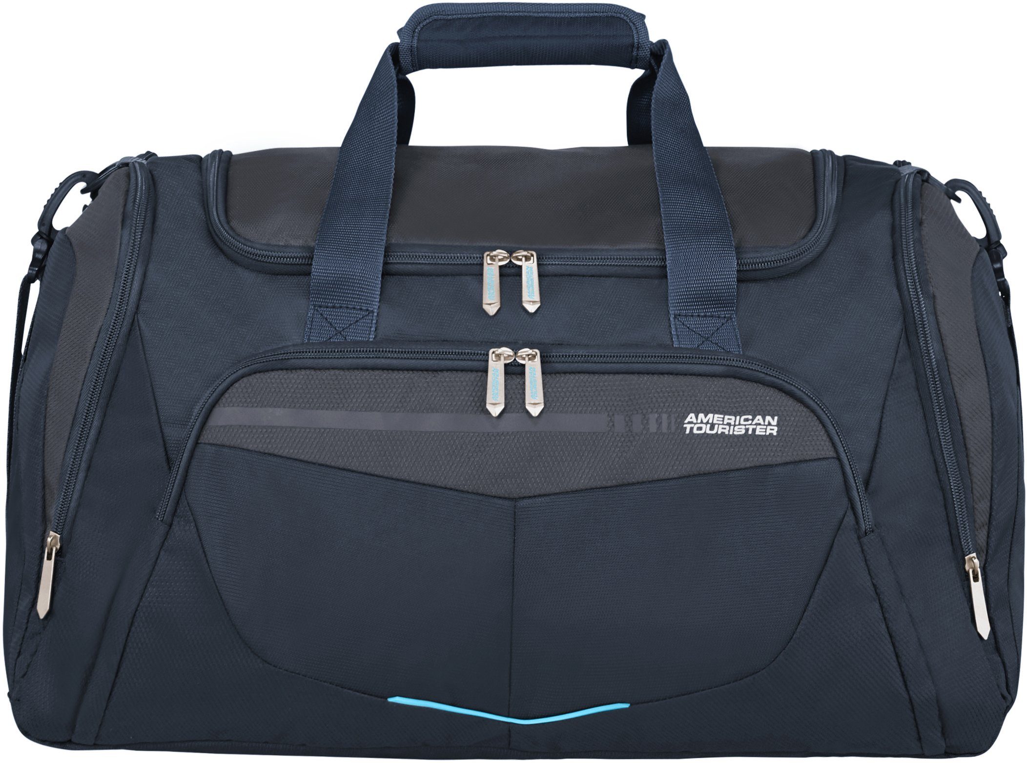 American Tourister® Reisetasche Summerfunk, mit navy Trolley-Aufsteck-System