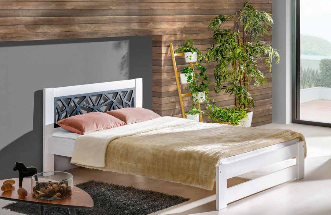 JVmoebel Bett, Modernes Designer Holz Bett Edles Polster Möbel Doppel Betten