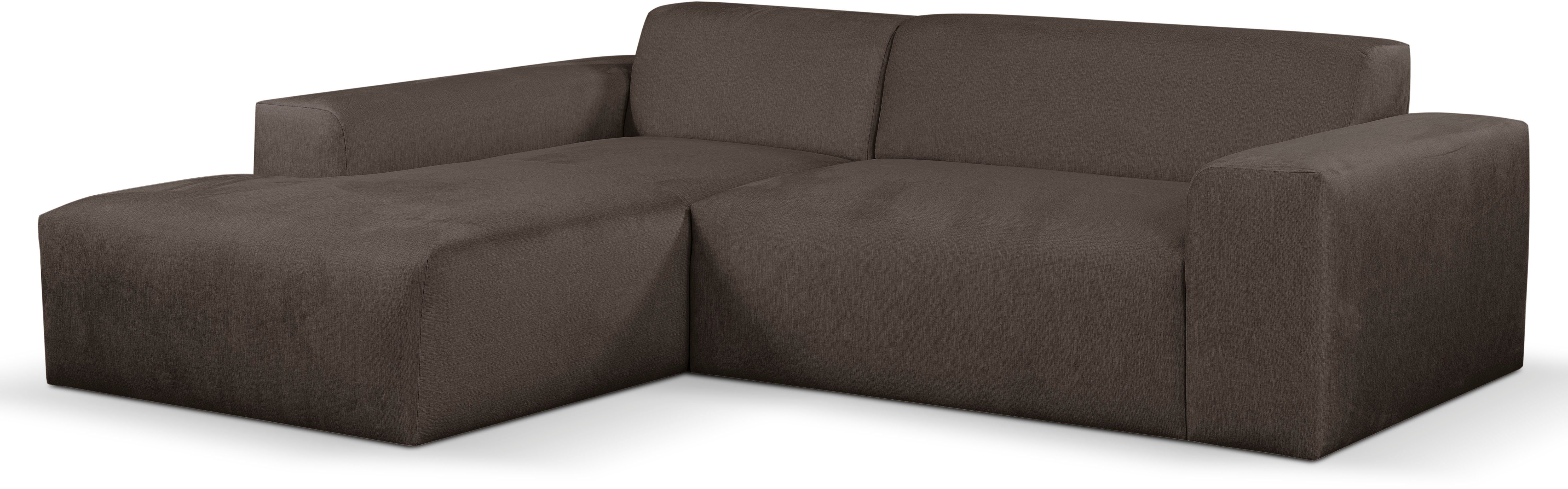 WERK2 Ecksofa Zeus, Curvy Trend Ecksofa mit urbaner Optik in weichem Cord