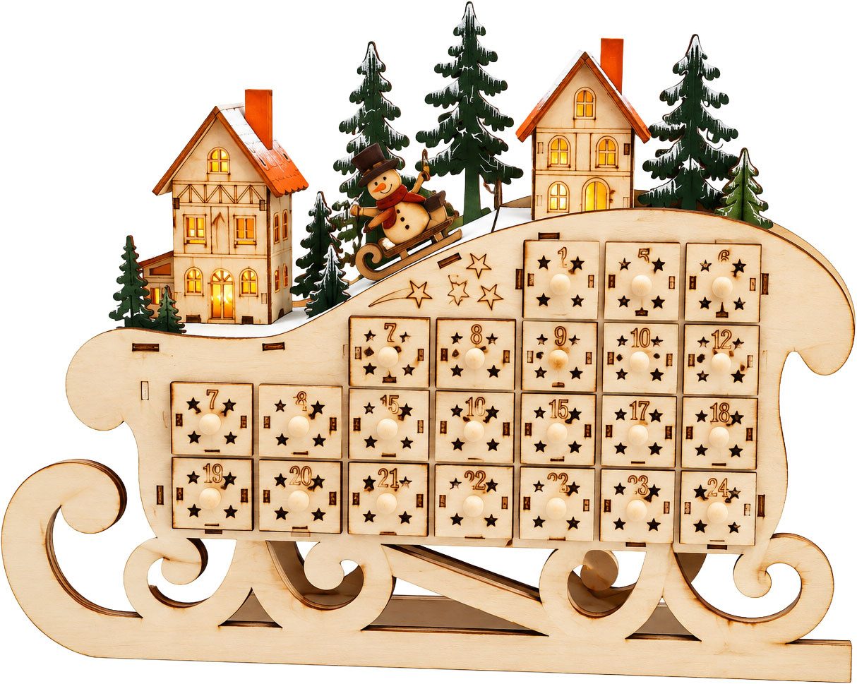 OTTO home befüllbarer Adventskalender Adventskalender, Mit Beleuchtung und 6h-Timer.